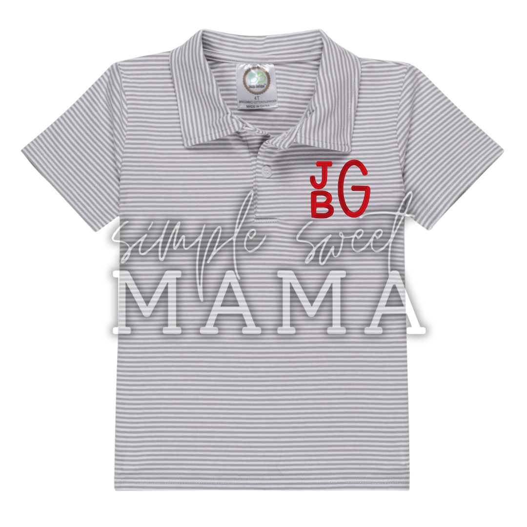 Boys Monogram Polo