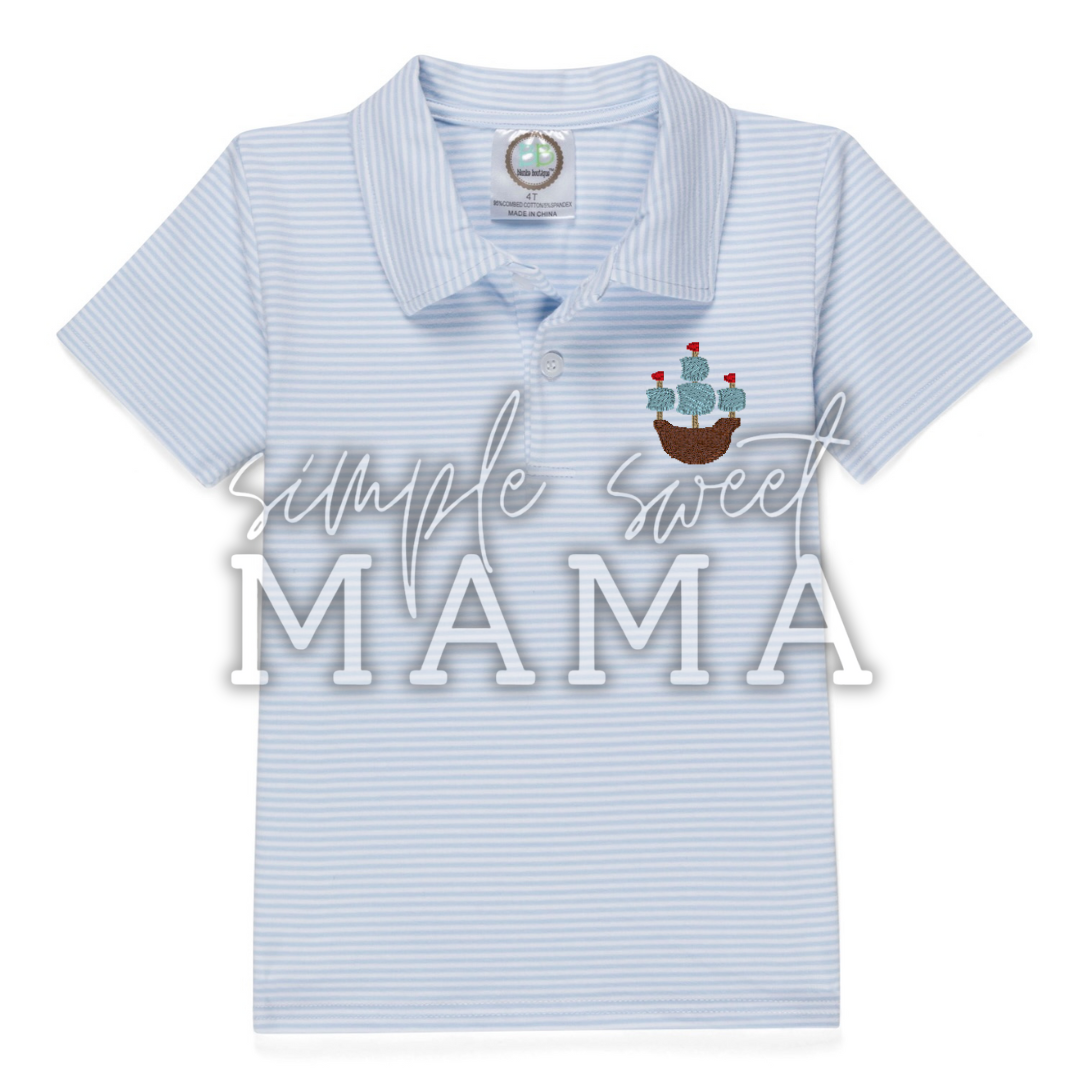 Boys Monogram Polo
