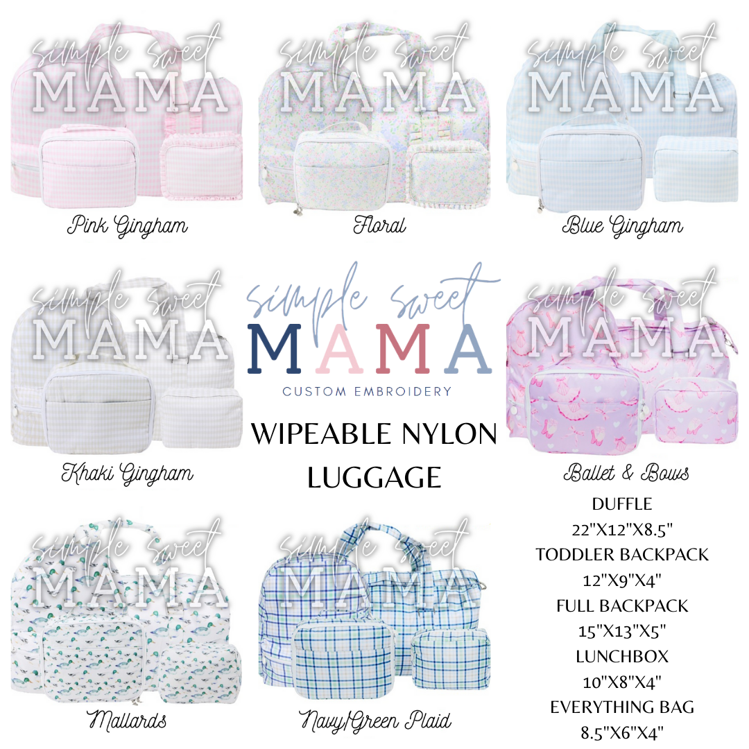 Wipeable Nylon Luggage - Easy to Clean