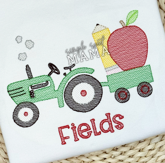 Tractor with School Supplies