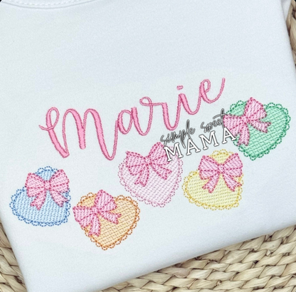 Pastel Rainbow Hearts with Bows