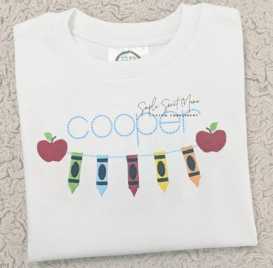 Crayon Banner with Apples