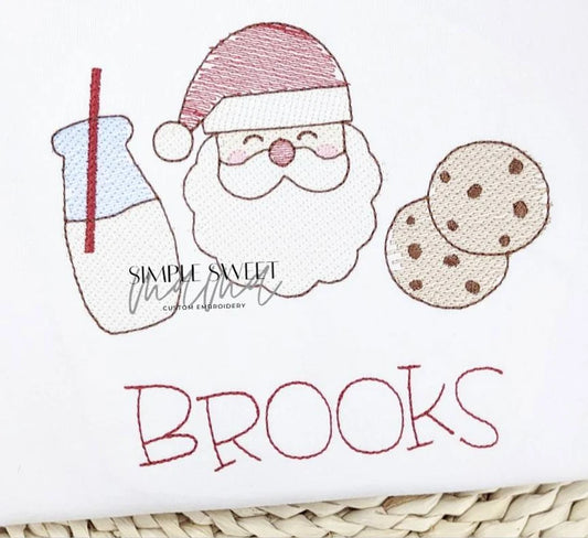 Santa with Milk & Cookies