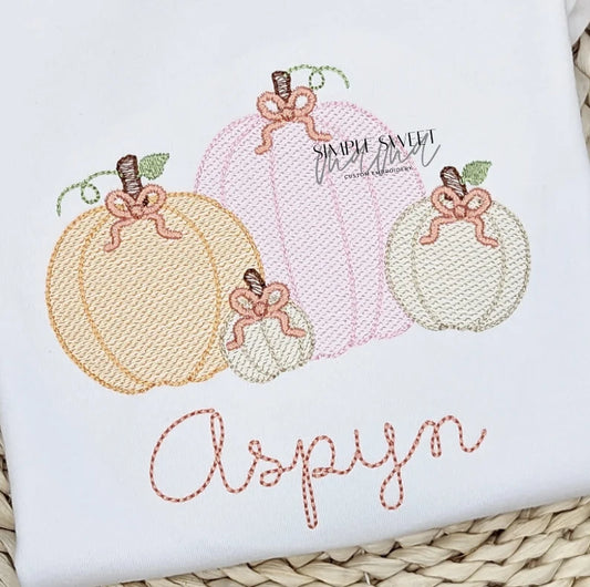 Four Pumpkins with Bows