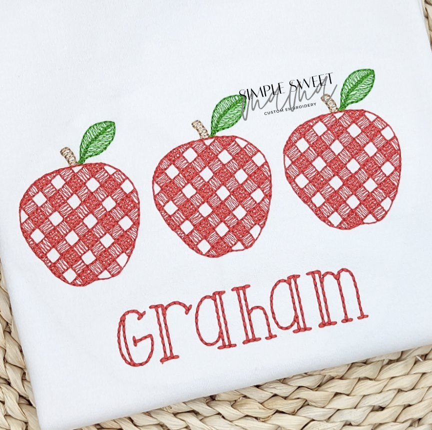 Gingham Apple Trio