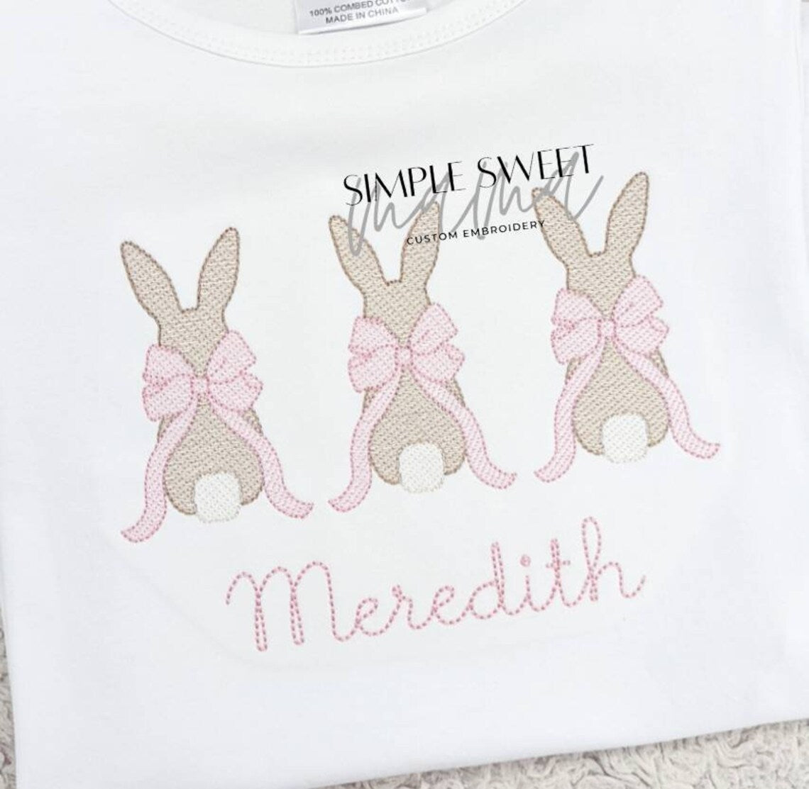 Easter Rabbit Trio with Elegant Bows