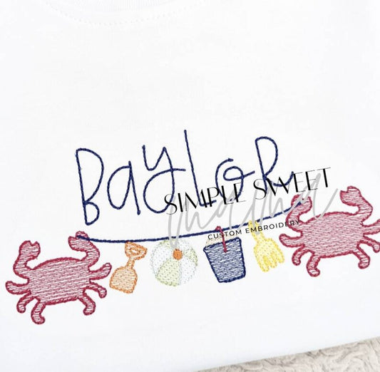 Crabs with Beach Banner