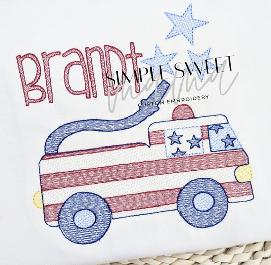 Patriotic Fire Truck