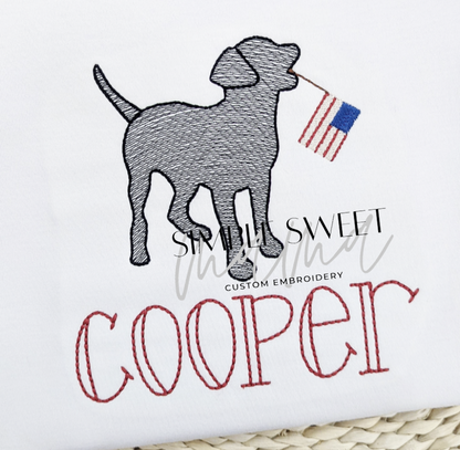 Pup with American Flag